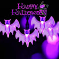 Miniatyrbild 4 av 5: Halloween Solcellssträngljus, 20 fot 40 LED Lila Bat LED-lampor Vattentäta för Halloween Utomhus Inomhus Festdekoration, Patio, Gräsmatta