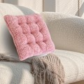 Miniatyrbilde 5 av 5: Sitteputer for hjemmebruk, polstrede fløyelsmyke gulvputer for stue Tatami, 16 tommer rosa
