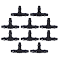 Miniatyrbillede 3 af 3: 10 stk. Slangemundstykke T-stykke Koblinger Drypvanding Haveredskab Til 4/7mm Slange (sort) Sort100stk