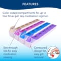 Miniatyrbild 2 av 5: Weekly Pill Organizer, 4 Times a Day Color-Coded, Easy-Open, Clear Lids