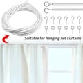 10M Gardinvajer Kit med Klämmor - Vitt Justerbart Draperihängningssystem