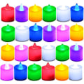 Miniatyrbilde 2 av 5: 24 Pakk Flammeløse Teelys - 7 Fargeskiftende Batteridrevne LED-Teelys – Elektroniske Falske Lys – Dekorasjoner