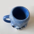 Miniatyrbillede 3 af 5: Realisttisk Skelet Kaffe Kop Halloween Harpiks Håndværk Ornament Skrivebords Dekoration Bronze