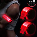 Lysande armband - KCVV - 2 st - USB-uppladdningsbar LED - Röd - Nattssäkerhet