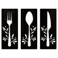 Miniatyrbild 1 av 3: 1 Set Trägaffel Sked Kutter Skylt Väggdekor Utskärning Väggdekor För Hemmatsal RestaurangSvart