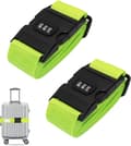 Luggage Straps, 2 Pcs Suitcase Straps with Password Lock and Information Card, Adjustable Luggage Strap