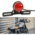 Miniatyrbillede 1 af 5: Motorcykel Baglygte med Nummerpladeholder Retro Baglygte LED til Cafe Racer Custom Bobber Chopper - Rund
