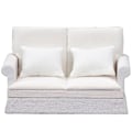 Miniatyrbillede 1 af 5: 1 Sæt Miniature Sofa Møbler Model Miniature Sofa Legetøj Miniature Stue Dekoration Hvid 12.7X7.8C