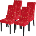 Miniatyrbild 1 av 5: Julstolsöverdrag Set om 4 Stretch Stolsöverdrag Universal Modern Jul Festlig Slipcover Dekorationsskydd
