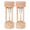 Miniatyrbilde 1 av 5: 2 stk Tre Sandklokke Bambus Kunst Timer Pynt Utsøkt Soverom OrnamentTre10x3.5cm