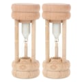 Miniatyrbillede 1 af 5: 2 stk Træ Gave Tidsglas Bambus Kunst Timer Pynt Fint Soveværelse OrnamentTræ10x3.5cm