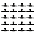 Miniatyrbillede 1 af 3: 30 stk. 4mm Luft Inline Slangekobling Plastik Til Fiskekum Aquarium Sort 4X2X1CM