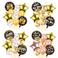 Miniatyrbillede 1 af 5: 4 sæt Happy New Year Balloner Happy New Year Ballon Konfetti Balloner Sort og Guld Happy New Year Ballon Sæt