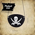 Miniatyrbilde 2 av 5: Piratøyelapp Kostyme Svart Filt Enkelt Øye Skalle Kaptein Øyelapper for Karneval Pirattemafest (10 Stykker)