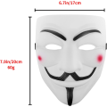 Pikkukuva 4 / 5: Hacker-naamio V for Vendetta -naamio lapsille, naisille ja miehille Halloween-asuun, cosplay, valkoinen, 10 kpl