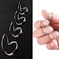 Miniatyrbild 1 av 5: Butterfly Plektrum Gitarrplektrum, Metallfingerplektrum för Akustisk Gitarr, Fingerplektrum & Tumplektrum Set för Akustisk (Silver, 4 st)