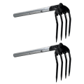 Miniatyrbillede 2 af 2: 2 stk. Have Rivejern Jordløsningsværktøjer Havehåndværktøjer Jordnødgravejern Sort 40x19cm Black 40x19cm