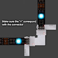 Miniatyrbillede 4 af 5: 8 stk. L-formet Loddefri Snap-Down 4-bens LED-Strips-Connector til Højre Vinkel