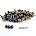 Miniatyrbillede 1 af 5: Haloppe 100 stk 8-20 mm plastik sikkerhedsøjne til bamse dukke dyredokke håndværk DIY Db Brun Brown 12mm