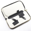 Miniatyrbillede 2 af 5: Salon Saksbeskyttelsespose, Sort Læder Lynlås Sakspose - Salon Værktøjs Holster Pose til Stylist Barber Frisører (Holder 4 Saks)