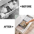 Miniatyrbillede 3 af 4: 1 sæt Garderobe Tøj Organizer, 2 stk Store Mesh Tøj Opbevaringsbeholdere, 2 stk Foldbar Skab