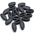 Miniatyrbillede 2 af 5: 20 stk. Trægulvbeskyttere, 15 x 30 mm Oval Plastpropper Rørforbindelse Endekappe til Stol Bord Skammel Benfødder, Sort