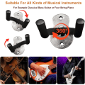 Miniatyrbild 4 av 5: 3-pack Metallväggfäste för Gitarr med Skyddande Svamp - Gitarrställ för Basgitarr, Banjo, Ukulele - Silver