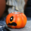 Miniatyrbilde 5 av 5: Halloween Vampyr Ansiktsgresskar Lysestake Lysestake Harpiks Håndverk Skrivebord Atmosfærisk Dekorasjon