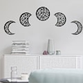 Miniatyrbillede 3 af 5: Sort 5-pak 3D Månefase Vægstickers Hjemmeindretning Stue Soveværelse Mural Kunst Dekaler DIY Håndværk Sort