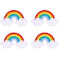 Miniatyrbillede 1 af 5: 4 stk. Regnbue Patch Piger Jern På Regnbue Sky Patches Børnetøj Sy På Broderet Dekorative Applikationer DIY Tøj Tilbehør
