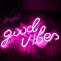 Pikkukuva 2 / 4: Pink Good Vibes Neon-kyltti - Makuuhuoneen Neonvalot, LED-Neonkyltit Seinäkoristeeksi