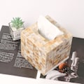Miniatyrbillede 3 af 3: Creative Scents Vævsæskebetræk Kvadrat – Dekorativ Kvadratisk Vævsæskeholder til Badeværelse Afsluttet i Smukke Moder
