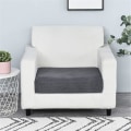 Miniatyrbilde 3 av 5: Stretch Putetrekk Jacquard Sofapute Couchsetetrekk Couchtrekk Støvtett Møbelbeskytter (2-seters, Hvit)
