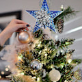 Miniatyrbild 3 av 5: Julgransstjärna Topp Glittrande Julgransstjärna Topp Ihålig Julstjärna Dekoration Ornament Heminredning Silverblå