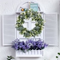 Miniatyrbild 1 av 5: Konstgjorda blommor för utomhusbruk, blekningsfria falska plastblommor, konstväxter för dekoration, hängande inomhus/utomhus