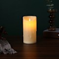 Miniatyrbilde 2 av 4: Batteridrevne flammefrie stearinlys, sett med 3, elfenbensfarget, ekte voks, søylelys med LED, 10-knappers fjernkontroll og 24 timers syklustimer