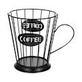 Miniatyrbillede 3 af 3: Jern Kaffe Kapsel Opbevaringskurv Kop Formet Kaffe Pod Organizer Holder Sort 16X13X12.5CM Black 16X13X12.5CM