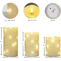 Miniatyrbild 3 av 5: LED-ljus 11-knapps fjärrkontroll elektroniskt ljus 24 timmars timerfunktion blinkande låga ljus 3-pack (elfenbensfärg)
