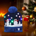 Miniatyrbillede 5 af 5: LED Julemandshue Lysende Strikket Lysende Snemandshue Unisex Beanie