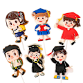 Miniatyrbillede 1 af 4: 6 stk. Graduation Party Kagepynt Dekorativ Kagepind Sikker Cupcake Topper Assorteret Farve 9X4.9cm