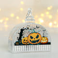 Miniatyrbilde 3 av 5: 4 stk Halloween-dekor, flammefrie lyslykter, hengende spøkelseslykter, batteridrevne LED-lykter