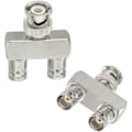 Miniatyrbilde 2 av 5: Splitteradapter 2-pak BNC Hane til Dobbel BNC Hunn Tee Type 3-veis Audio RF Koaksial Kontakt