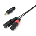 Miniatyrbillede 5 af 5: 3-polet 2 XLR Hun til 3,5 mm 1/8' TRS Han Stik Stereo Lydkabel Adapterledning Sort