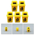 Miniatyrbilde 4 av 4: 5 stk Miniatyr Søppelbøtter Mini Søppelbøtter Søppelbøtte Modell Sandbord Dekorasjon Gul 2.4 Yellow 2.4X1.6X0.5CM