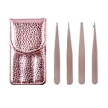 Miniatyrbillede 1 af 5: 4 stk. rosaguld øjenbrynspincet, fjernelse af overskydende hår, skridsikker, øjenhårformning, rustfrit stål, rustfri makeup