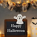 Pikkukuva 5 / 5: Halloween-aiheinen käsin kudottu kallo-riipus ikkuna- ja ovikoristeluun
