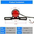 Miniatyrbillede 2 af 5: Motorcykel Baglygte med Nummerpladeholder Retro Baglygte LED til Cafe Racer Custom Bobber Chopper - Rund