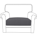 Miniatyrbild 1 av 5: Stretch Kuddeöverdrag Jacquard Soffa Kudde Soff Sittdyna Överdrag Sofföverdrag Dammskydd Möbelskydd (1-sits, Vit)