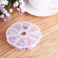 Miniatyrbillede 4 af 5: 3 stk. Klar 8-rums Rund Smykkeperle Opbevaring Organizer Display Beholder Case Box Rund æske opbevaringsboks wi