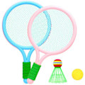 Miniatyrbild 1 av 3: 1 Set Barn Tennisracket Badmintonracket Badmintonspelverktyg Tennisracket Set För Utomhus 40x24cm
